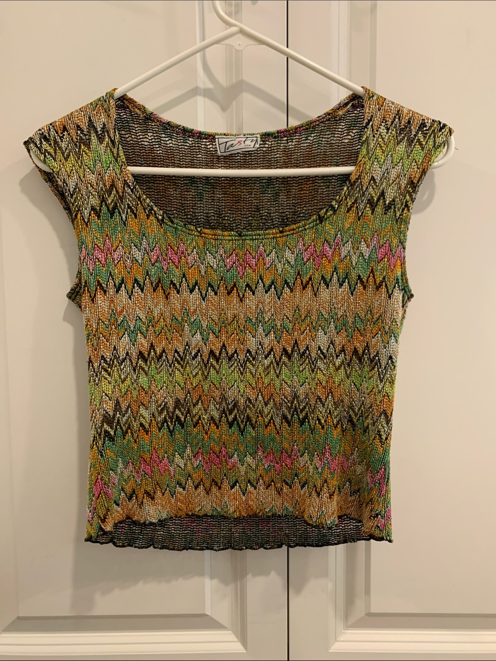 Vintage Tasty Brand Multicolor Zigzag Knit Tank